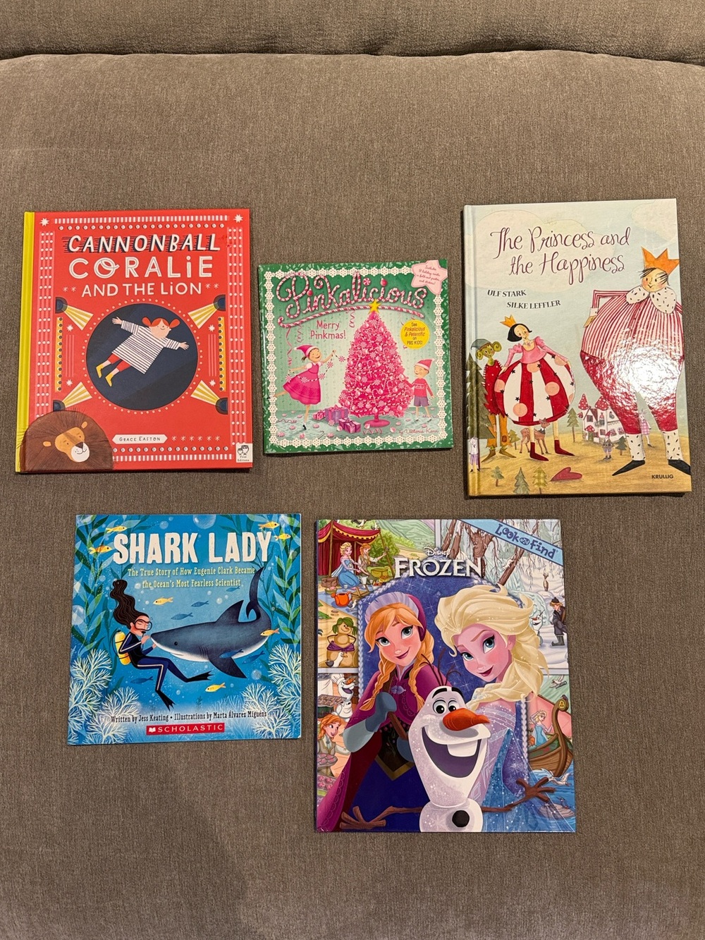 Kids’ Book Bundle Lot of 5 DISNEY Frozen Pinkalicious Shark Lady & More